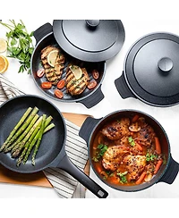 6-Piece Nesting Cookware Set with Silicone Handle Covers