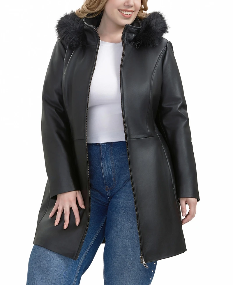 Bgsd Plus Greta Leather Parka Coat