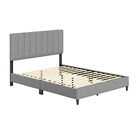 Leah Linen Upholstered Platform Bed Frame with Adjustable Headboard - Boyd Sleep, 13 slat support