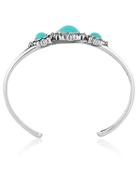 American West Jewelry Sterling Silver Women's Cuff Bracelet Blue Turquoise Gemstone Small - Large