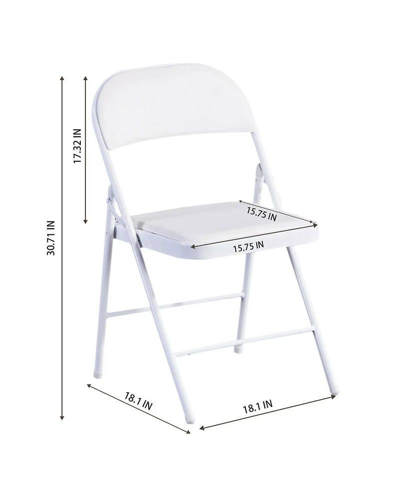 Commercialine Padded Folding Chair,Set of 4