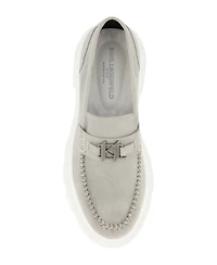Karl Lagerfeld Paris Men's White Label Suede Kl Bit Moccasin Loafers
