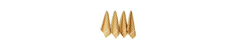 Design Imports Basic Terry Collection Windowpane Dishtowel Set, 16x26", Honey Gold Check, 4 Piece