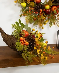 Northlight Apples and Pears Cornucopia Fall Harvest Decoration - 20"