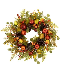 Northlight Apples and Pears Artificial Fall Harvest Wreath - 26" - Unlit
