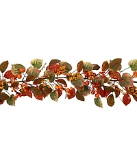 Northlight Pumpkins and Berries Artificial Fall Harvest Garland - 5' x 10" - Unlit