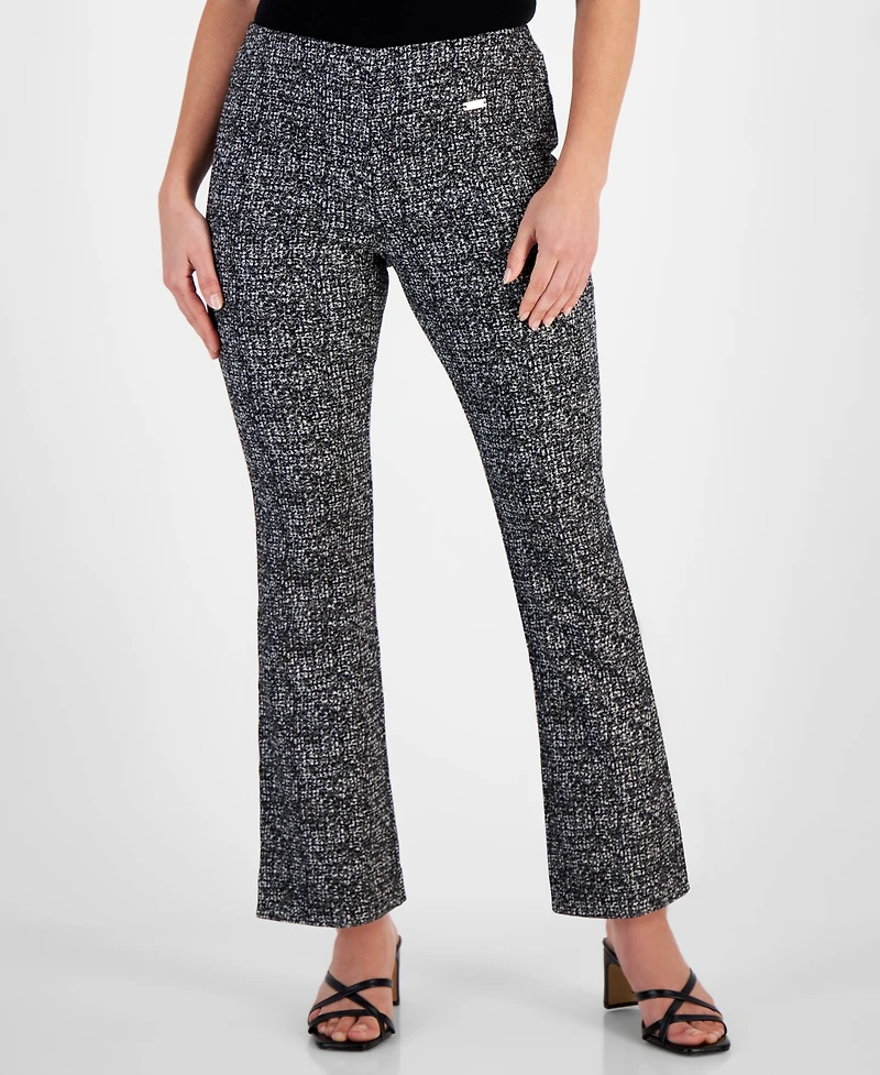 I.n.c. International Concepts Petite Mid Rise Mini-Bootcut Jacquard Pants, Created for Macy's