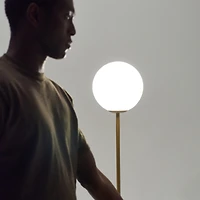 Luna Sophisticated Led Standing Floor Lamp with Frosted Glass Globe (65")