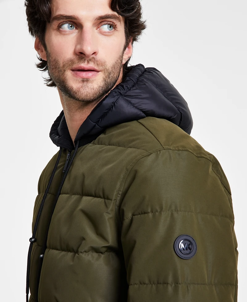 Michael Kors Men's Hooded Puffer Bomber Jacket