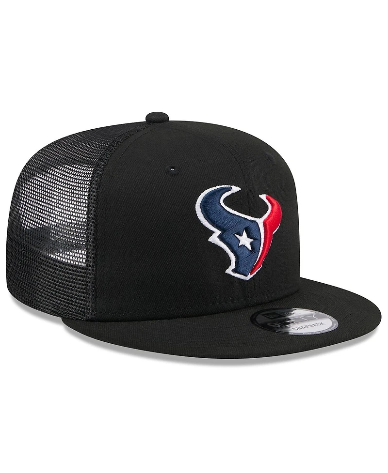New Era Men's Black Houston Texans Shade 9FIFTY Trucker Snapback Hat