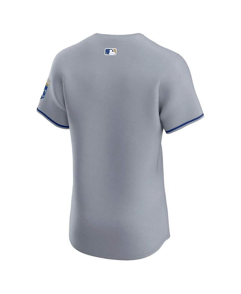 Nike Men's Gray Kansas City Royals Road Vapor Premier Elite Patch Jersey