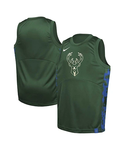 Nike Big Boys and Girls Hunter Green Milwaukee Bucks Courtside Starting Five Team Jersey