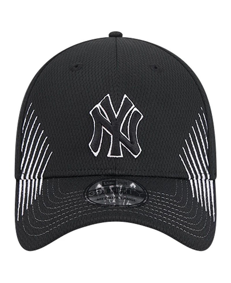New Era Men's Black New York Yankees Active Dash Mark 39THIRTY Flex Hat