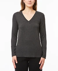 Melissa Paige Women's V-Neck Wide-Hem Wide-Cuff Sweater