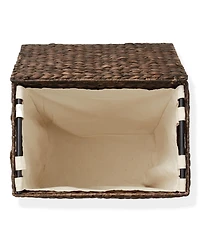 Casafield Large Laundry Hamper with Lid and Removable Liner Bag - Natural, Woven Water Hyacinth Laundry Basket for Clothes