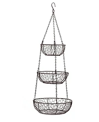Rsvp International Chicken Wire 3 Tier Bronze Hanging Basket
