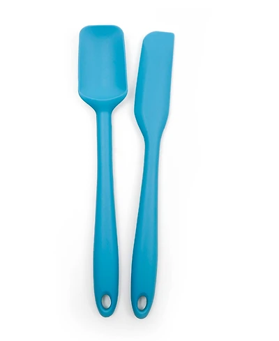 Rsvp International Silicone Coated Steel 2 Piece 8" Ela Series Turquoise Mini Spatula Set