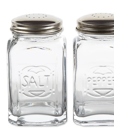 Rsvp International Retro Glass Clear 2 Piece 8 Ounce Retro Style Salt Pepper Set