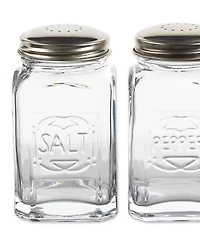 Rsvp International Retro Glass Clear 2 Piece 8 Ounce Retro Style Salt Pepper Set