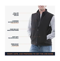 RefrigiWear Men's Softshell Vest - Cold Weather, Wind/Water Repellent for Work & Outdoors