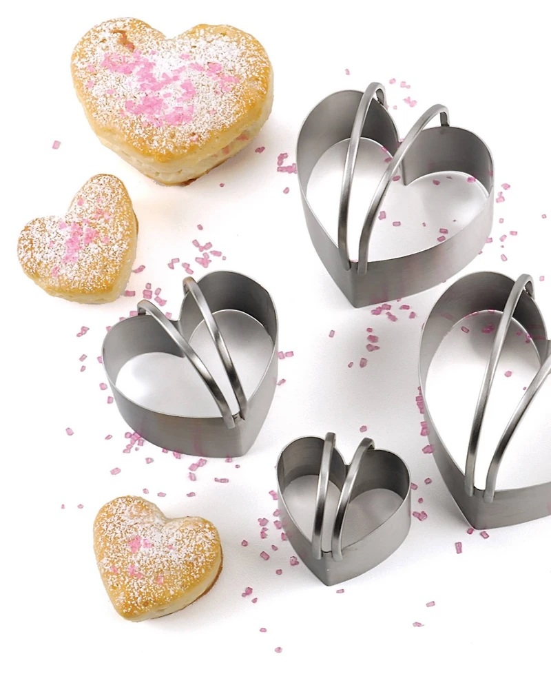Rsvp International Endurance Stainless Steel 4 Piece Heart Shaped Nesting Biscuit Cutter Set