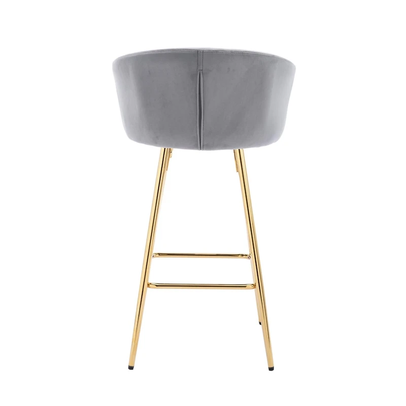 Streamdale Velvet Bar Stools with Chrome Accents (Set of 2)