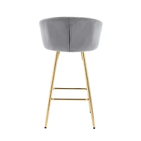 Streamdale Velvet Bar Stools with Chrome Accents (Set of 2)