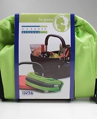 Rsvp International Aluminum Frame 17x11x18" Green Foldable Market Basket