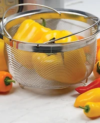 Rsvp International Endurance Stainless Steel 3 Quart Mesh Basket With Folding Handles