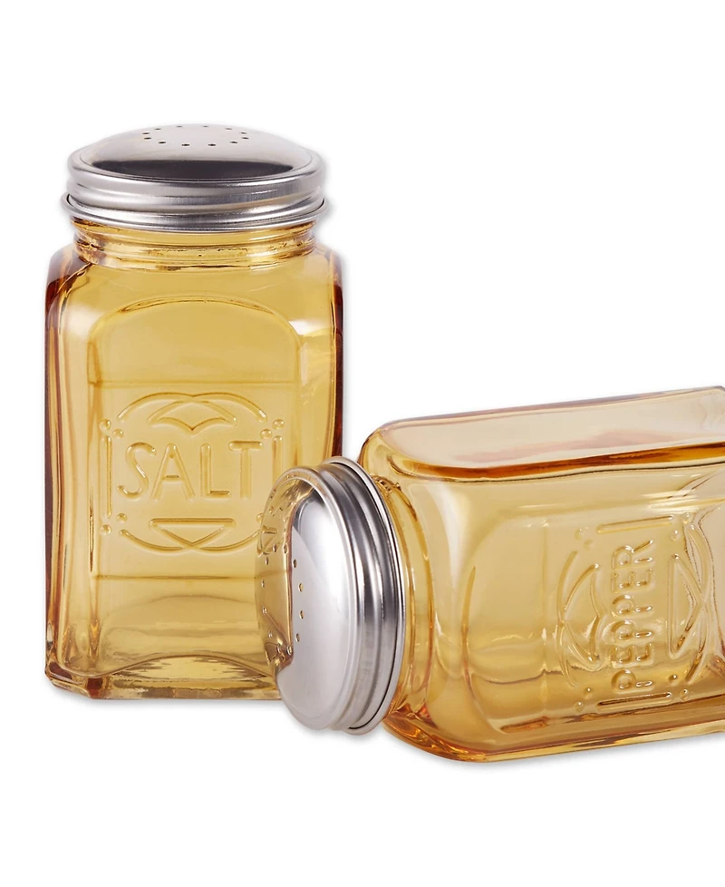 Rsvp International Retro Glass Amber 2 Piece 8 Ounce Retro Style Salt Pepper Set