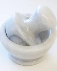 Rsvp International Stoneware Marble Spice Grinder - White 4x4x2"
