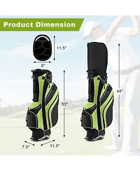 Golf Stand Cart Bag with 6-Way Divider Carry Pockets