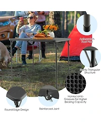 Folding Camping Table with All-Weather Hdpe Tabletop and Rustproof Steel Frame