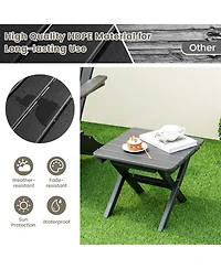 Outdoor Folding Side Table Weather-Resistant Hdpe Adirondack