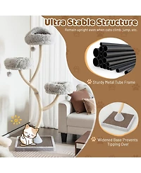 Cat Tree Tower 70'' Multi-Level Kitten Activity Center with 3 Perches & Balls