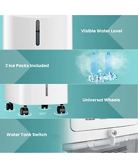 4-in-1 Evaporative Air Cooler w/ Fan & Humidifier Remote Control Ice Packs