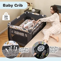 Costway Boys 4 1 Convertible Portable Playard Newborn Napper