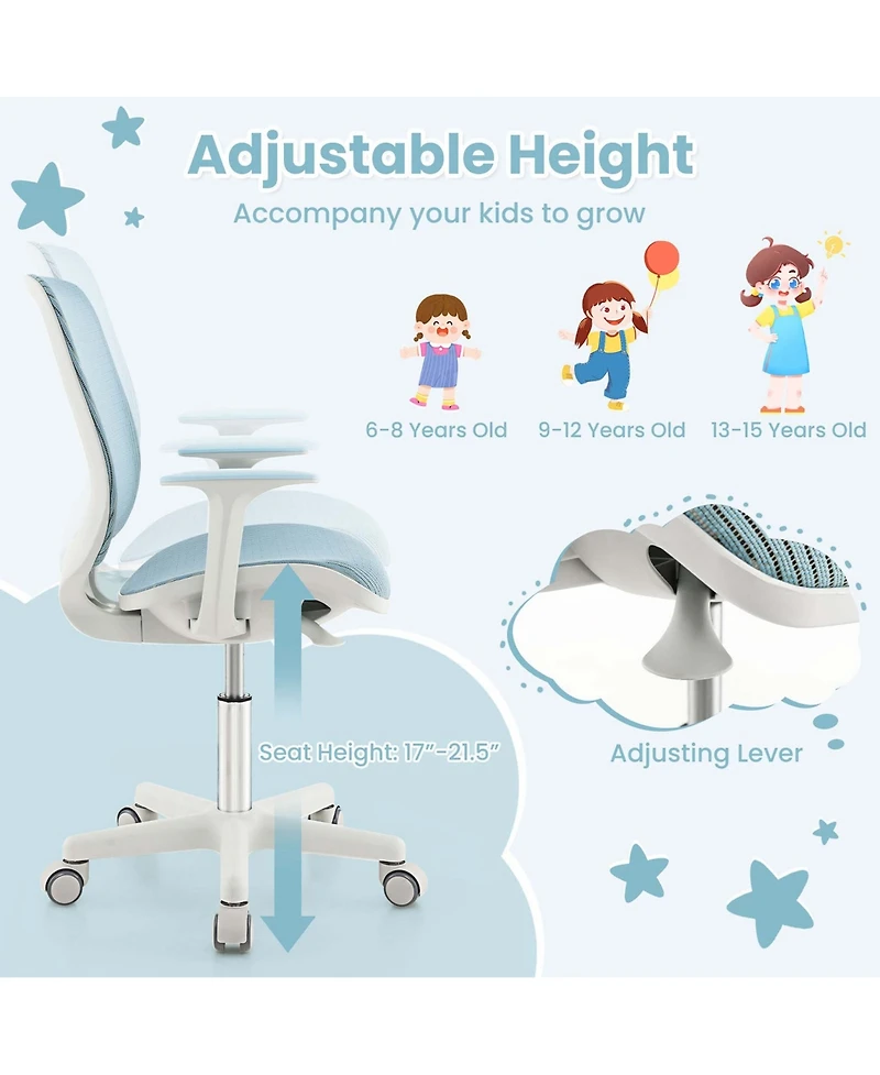 Kids Desk Chair Swivel Mesh Children Computer with Adjustable Height