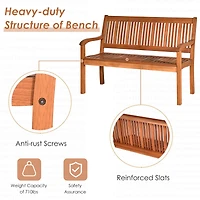 Costway 50'' Two Person Outdoor Garden Bench Loveseat Porch Chair