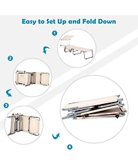 Costway Foldable Lounge Chair Outdoor Adjustable Beach Patio Pool Recliner