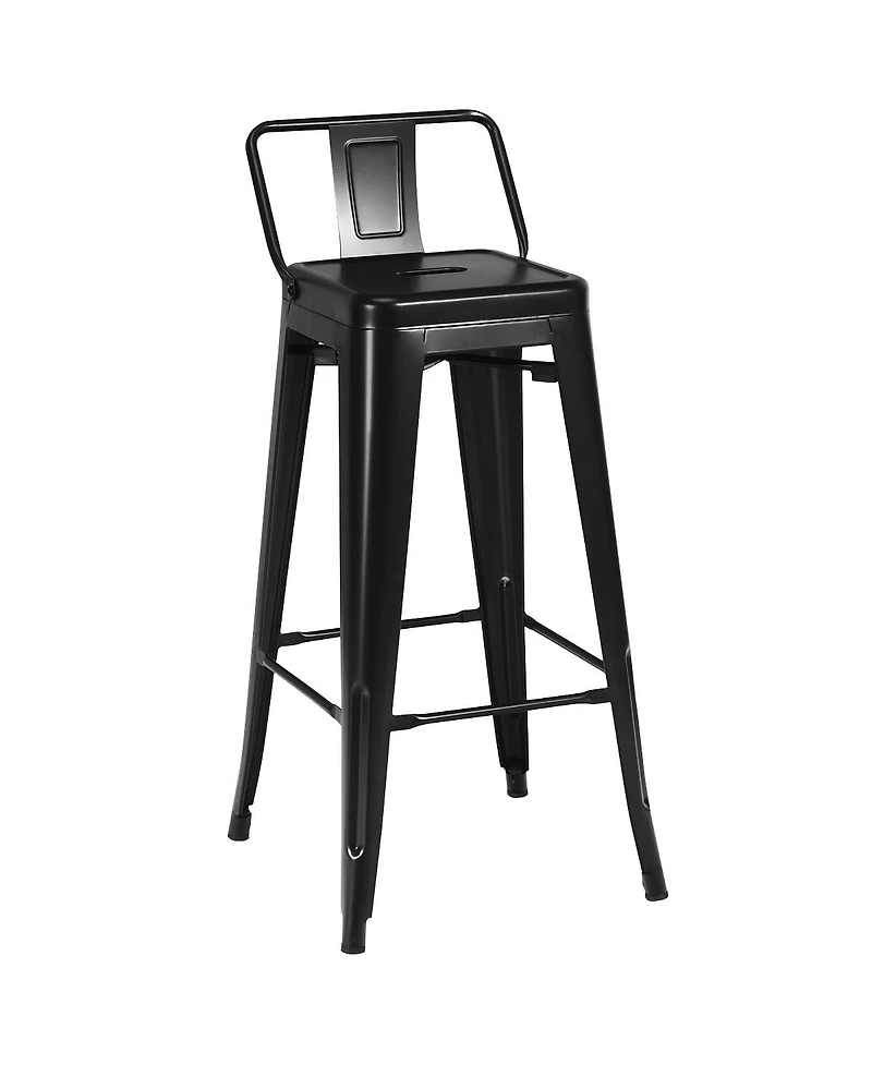 Set of 4 Metal Bar Stools 30'' Height Barstools Industrial