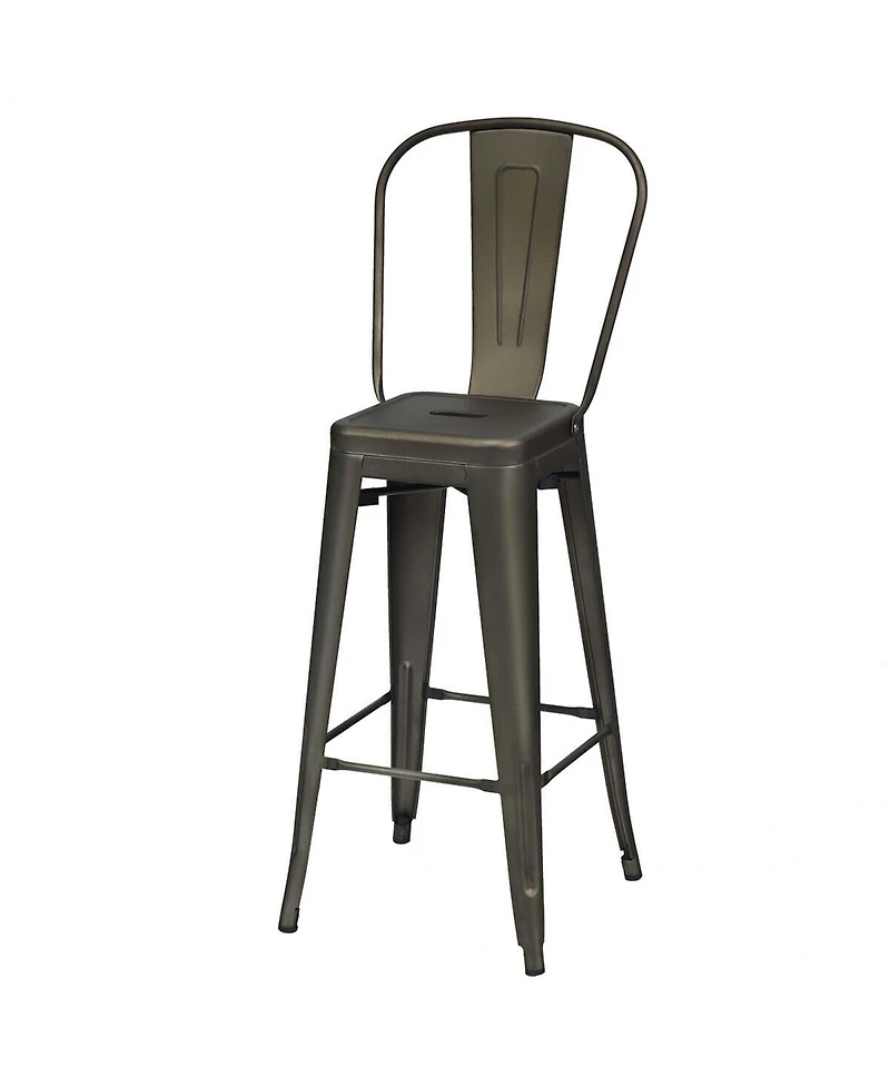 Costway Set of 4 High Back Metal Stool 30'' Seat Bar Height
