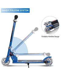 Folding Aluminum 2 Wheel Kids Kick Scooter Adjustable Height Led Light Up