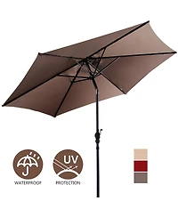 Costway 10FT Patio Umbrella 6 Ribs Market Steel Tilt W/ Crank Outdoor Garden