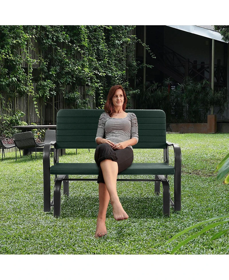 Outdoor Patio Swing Porch Rocker Glider Bench Loveseat Garden Seat Steel