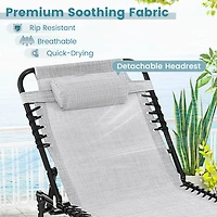 Costway Folding Beach Lounge Chair Heightening Design Patio Lounger