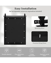 30''x22'' Wall Mount Mirror Decor Vanity Wood Frame Barn Door Style