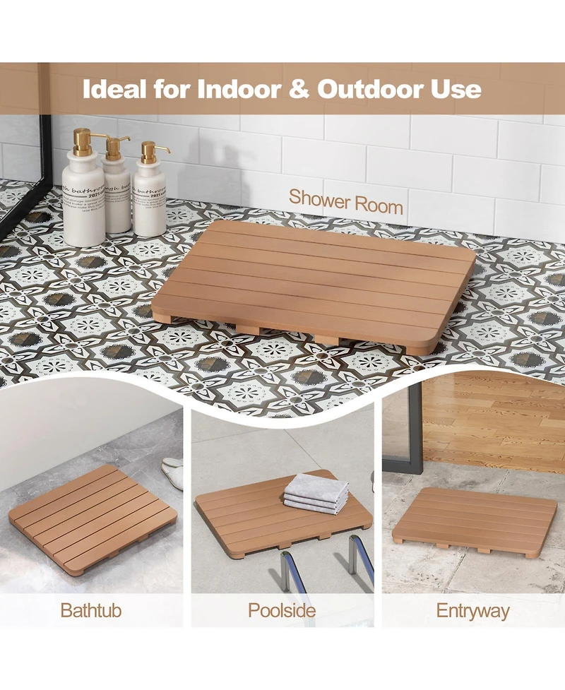 23.5" x 19" Bath Mat Hips Spa Shower for Bathroom with Non Slip Foot Pads