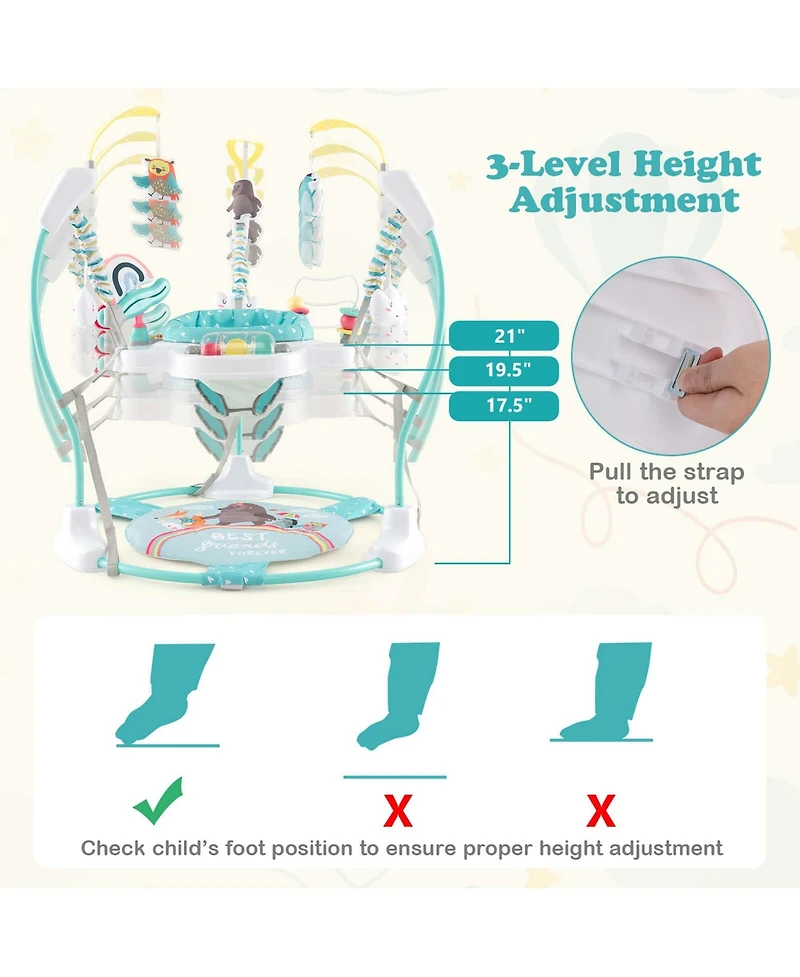 Costway Baby Stationary Activity Center Infant Jumper with Removable Foot Pad