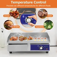 22'' Commercial Electric Griddle 110V 2000W Flat Top Countertop Grill 122 -572